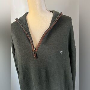 Southern Point Co Men’s Dark Green Embroidered Soft Quarter Zip Size 2XL